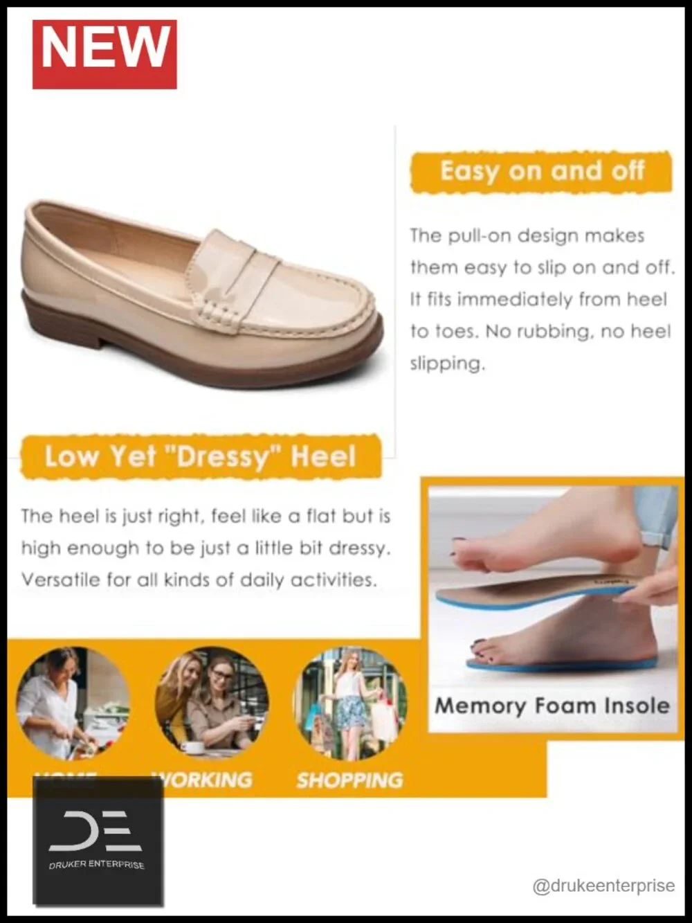 Patent Leather Penny Loafers Slip On Business Casual Dress Shoes Comfortable